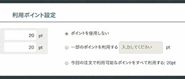 利用ポイントの指定