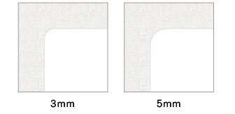 角丸半径は3mmと5mmの2種類