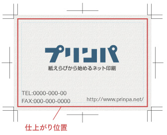 仕上がり位置に枠や縁取り